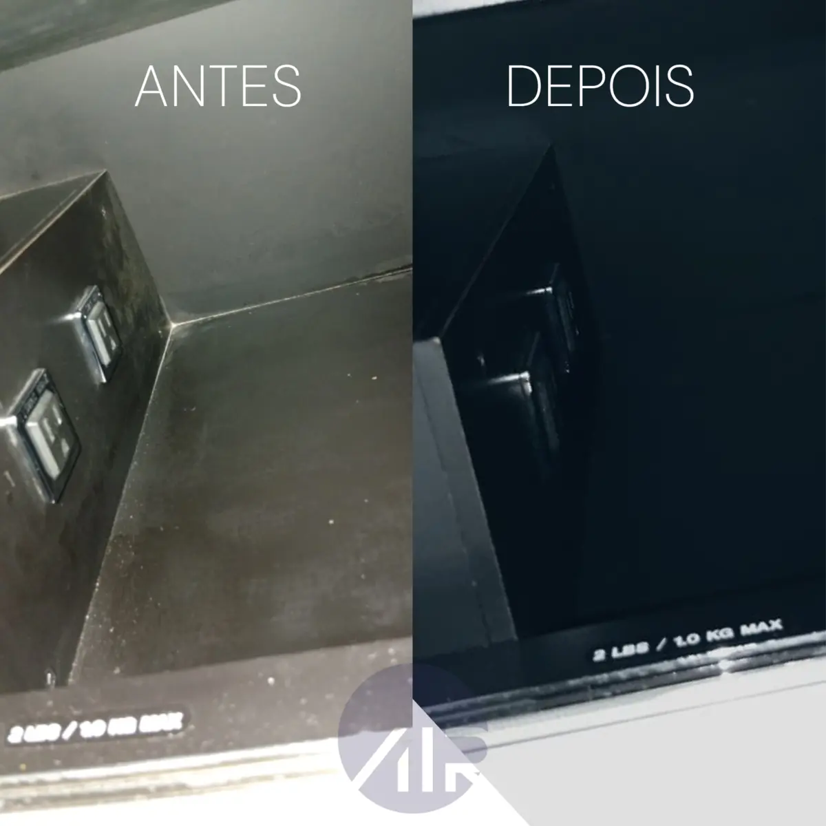 Interior de aeronave antes e depois do cuidado AIRclean